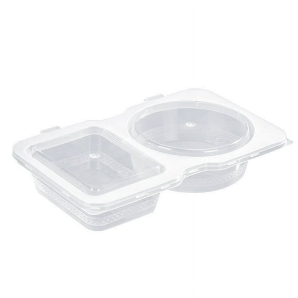 Tainini 50Pcs Double Compartment Condiment Containers with Lids, Portion Cups for to-go Sauce, Sampling, Travel Snack
