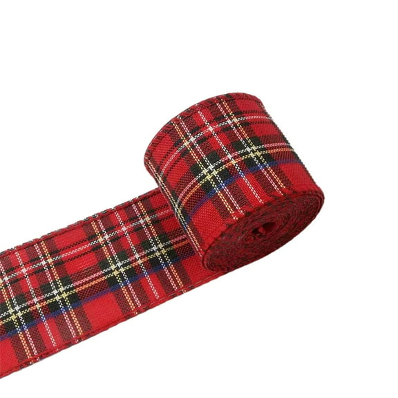 Tainini 6.5yd Christmas Ribbon Christmas Plaid Ribbon for Christmas Tree Decoration DIY Craft Wrapping