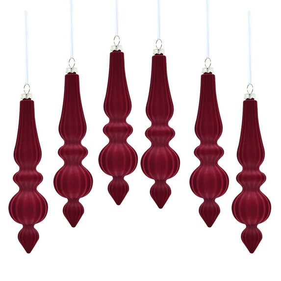 Tainini 6Pcs Velvet Christmas Hanging Balls, Flocked Tree Christmas Ball Ornaments Decorative Hanging Christmas Decorations