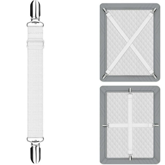 Tainini Bed Sheet Holder Straps Fitted Sheet Keepers ,Elastic Adjustable Bedsheet Holders for a Wrinkle Bed Sheet