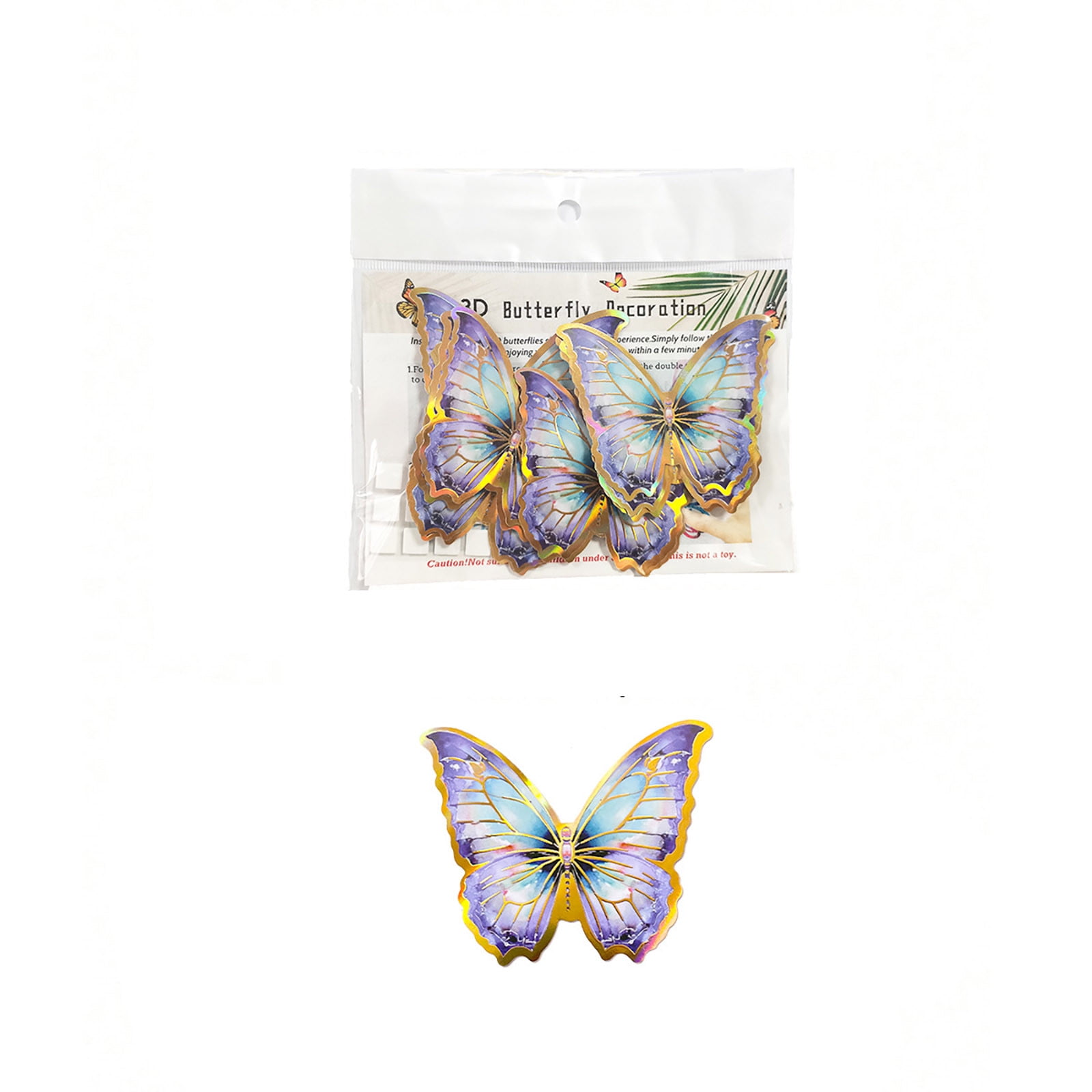 Colorful 3D Butterfly Stickers With Magnets - 72 Pieces For Party Decor, Wall, Fridge (12 Styles) - View #2