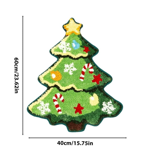 Tainini Christmas Door Mat, 15 X23 in Christmas Tree Doormat ,for Indoor Outdoor Entrance Floor Christmas Decor