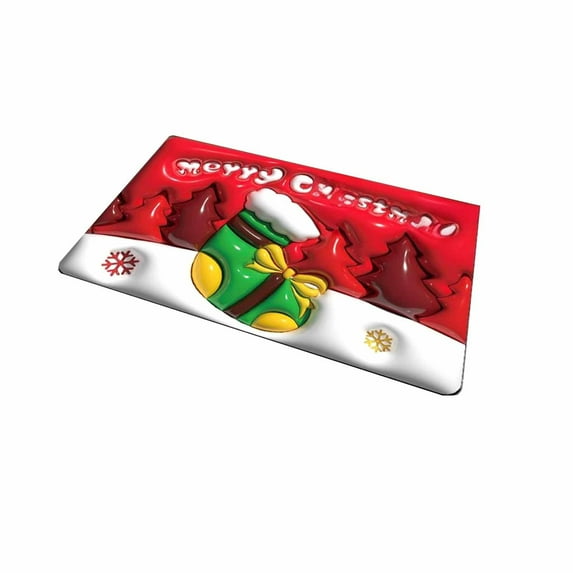 Tainini Christmas Door Mat, 15 X23 in Santa Claus Plastic Doormat ,for Indoor Outdoor Entrance Floor Christmas Decor