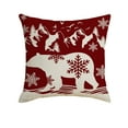 thumbnail image 1 of Tainini Christmas Pillow Covers 18x18 Set of 4, Red Linen Pillows for Party Xmas Winter Holiday Sofa Decor, 1 of 6