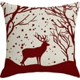 thumbnail image 1 of Tainini Christmas Pillow Covers 18x18 Set of 4, Red Linen Pillows for Party Xmas Winter Holiday Sofa Decor, 1 of 6