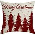 thumbnail image 1 of Tainini Christmas Pillow Covers 18x18 Set of 4, Red Linen Pillows for Party Xmas Winter Holiday Sofa Decor, 1 of 6