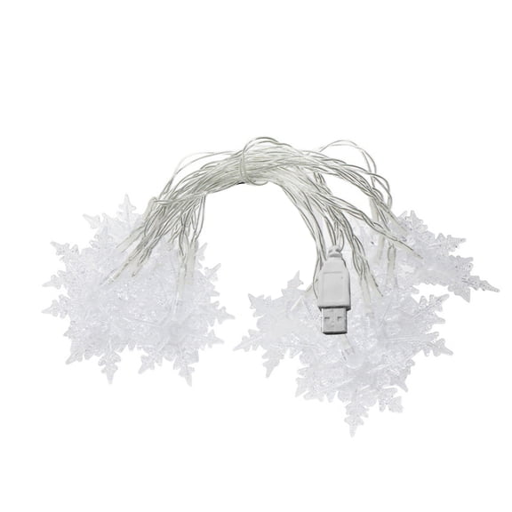 Tainini Christmas Snowflake String Lights, 4.9 FT 10 LED Lights for Bedroom Patio Party Wall Indoor Outdoor Xmas Tree Decor