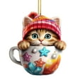 thumbnail image 1 of Tainini Christmas Tree Hanging Ornaments,2D Acrylic Cat Christmas Tree Pendant,for Christmas Tree Ornaments, Cat Lovers Home Decor Gifts, 1 of 8