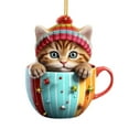 thumbnail image 1 of Tainini Christmas Tree Hanging Ornaments,2D Acrylic Cat Christmas Tree Pendant,for Christmas Tree Ornaments, Cat Lovers Home Decor Gifts, 1 of 8