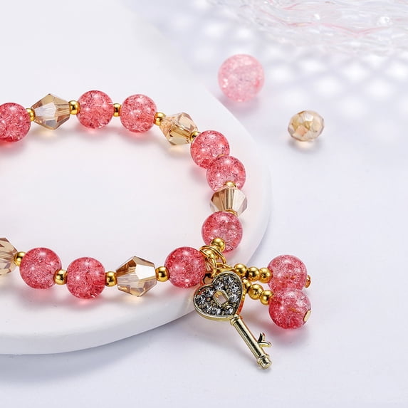 Tainini Crystals Bracelet for Womens , Stretch Beaded Bracelet, Valentines Day Gifts for Her
