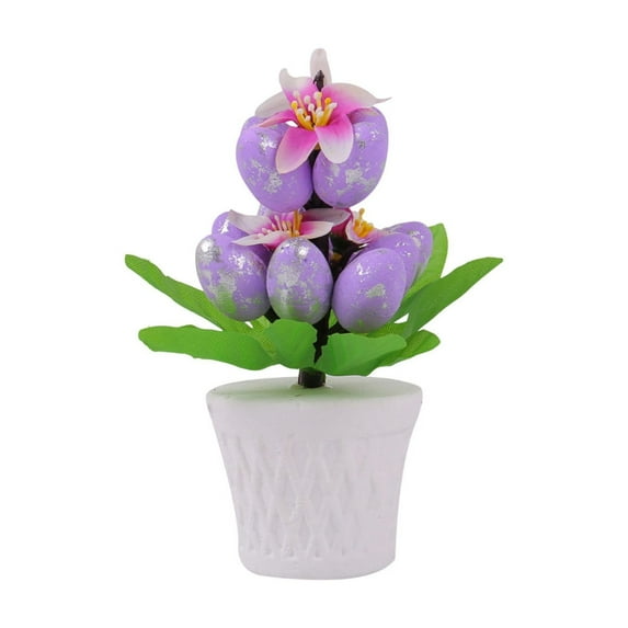 Tainini Easter Egg Plant for Easter Party Decor,6.2in Easter Potted Plant Artificial Easter Eggs Plant Potted Flower