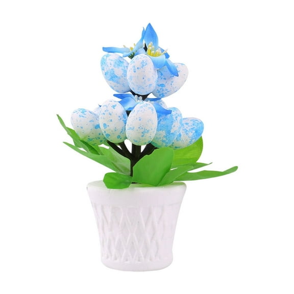 Tainini Easter Egg Plant for Easter Party Decor,6.2in Easter Potted Plant Artificial Easter Eggs Plant Potted Flower