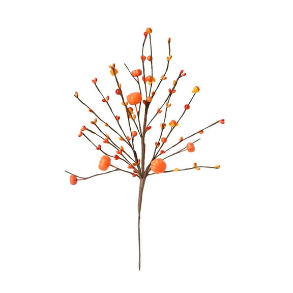 Tainini Fall Berry Stems ,Thanksgiving Picks Fake Orange Pumpkin Branches for Autumn Halloween Harvest Table Centerpiece Decor