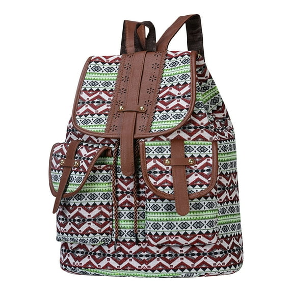 Tainini Vintage Embroidered Backpack Purse for Women Handbag Canvas Shoulder Bag Ethnic Boho Travel Backpack