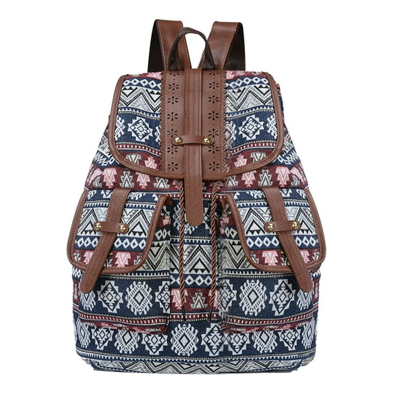 Tainini Clearance Sale! Vintage Embroidered Backpack Purse for Women Handbag Canvas Shoulder Bag Ethnic Boho Travel Backpack