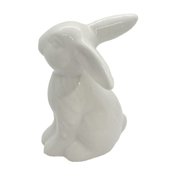 Tainini Mini Ceramic Rabbit Figurines, 3in Porcelain Easter Bunny for Home, Tabletop Ornament