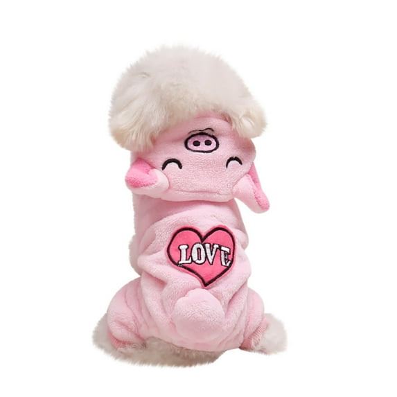 Tainini Warm Dog Winter Clothes Animal Pig Dog Coat Hoodies Fleece Pet Dogs Costume Jacket,M