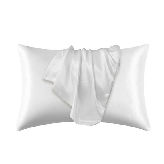 Tainini Satin Pillowcase for Hair and Skin- Silky Pillowcase 20x30 Inches - Similar to Silk Pillow Cases, Gifts for Women Men(White)