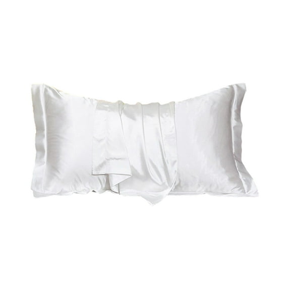 Tainini Satin Pillowcases Standard, Super Soft Like Silk Pillowcase for Hair and Skin 20x30in, Pillow Covers , Gift for Women Men(White)