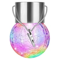 Tainini Solar Lantern Crackle Glass Ball, Garden Hanging Solar Lights Outdoor Waterproof Lanterns with 30 Warm White LED for Outdoor Decor Patio Yard Lawn Pathway