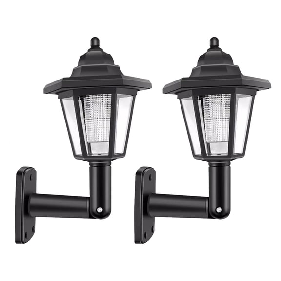 Tainini Solar Outdoor Small Hexagonal Court Light 2pc Wall Mount 2pcs White Light