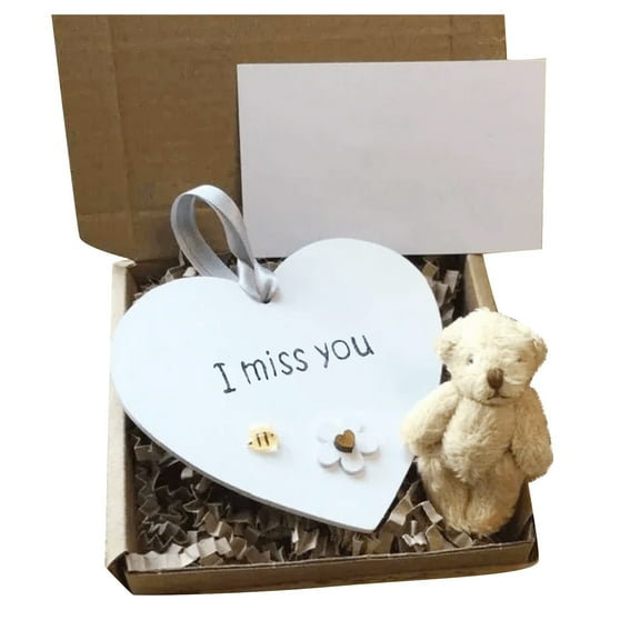 Tainini Wooden Heart Pocket Teddy Bear Cuddle Gift