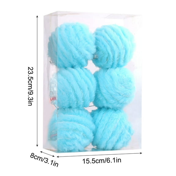 Tainini Christmas Fur Pompom Balls ,Pompoms Pom Balls Fluffy Plush Pompom for Christmas Party Decor, 3 Inches (6 Pieces)