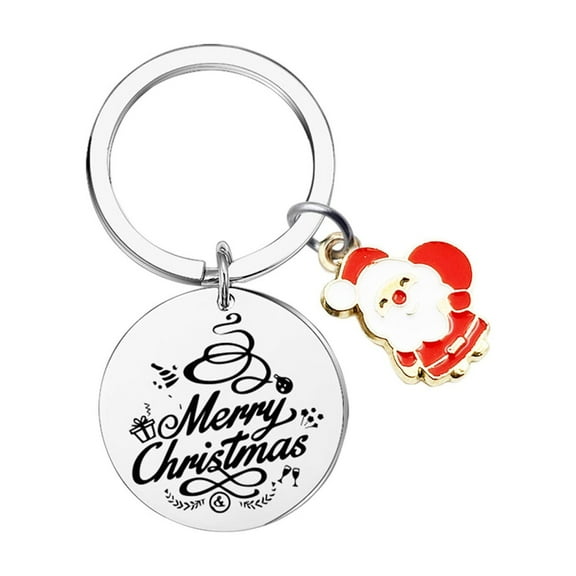 Tainini Christmas Keyring Keychain, Stainless Steel,Gift for Christmas Birthday Keyring,1.18 in