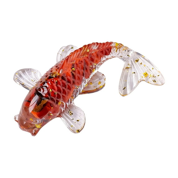 Tainini Crystal Koi Fish Figurine,Miniature Carp Figure Animal Craft Lucky Gift Decor,for Fish Tank Ornament or Aquarium Decorations