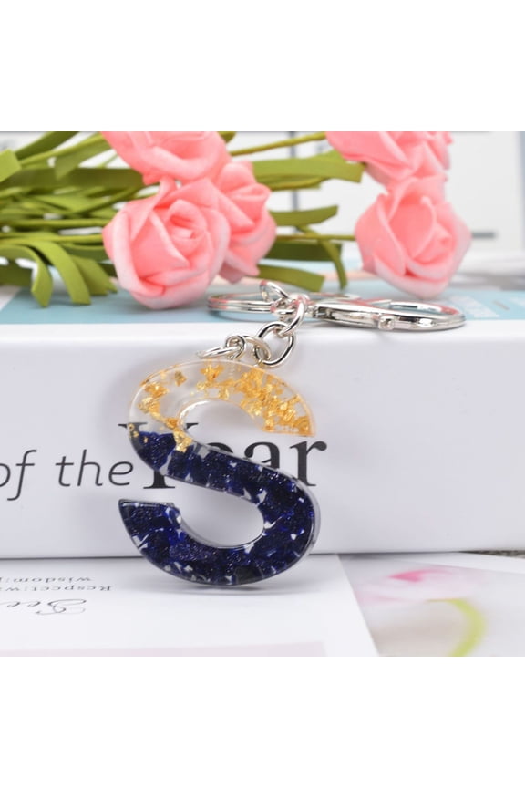 Initial Letter Black Key Chains for Women Girls, Initial Letter Keychains for Key Handbags Backpacks