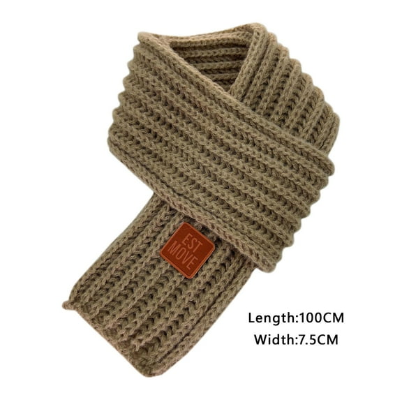 Tainini Kids Knitted Scarf Solid Color Winter Toddler Wrap Scarves for Boy Girls , 39x3in