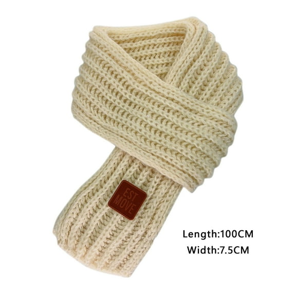 Tainini Kids Knitted Scarf Solid Color Winter Toddler Wrap Scarves for Boy Girls , 39x3in