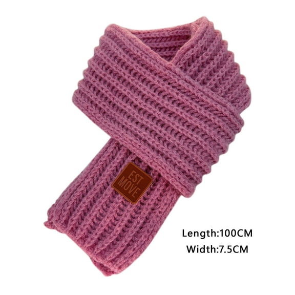 Tainini Kids Knitted Scarf Solid Color Winter Toddler Wrap Scarves for Boy Girls , 39x3in
