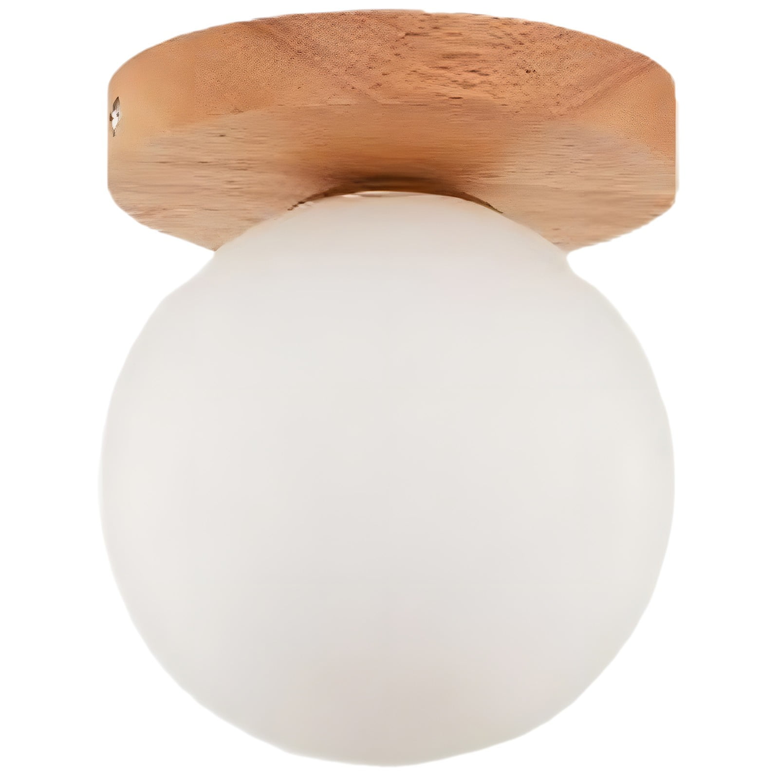 TFCFL 20-inch Wood Grain LED Flush Mount Ceiling Light - Wall Dimming For Bedroom & Living Room