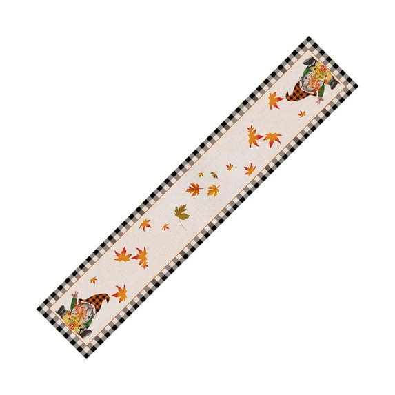 Tainini Pumpkins Sunflower Maple Leaves Thanksgiving Table Runner, Kitchen Dining Table Decoration for Indoor Outdoor Home Party Decor 13 x 72 Inch