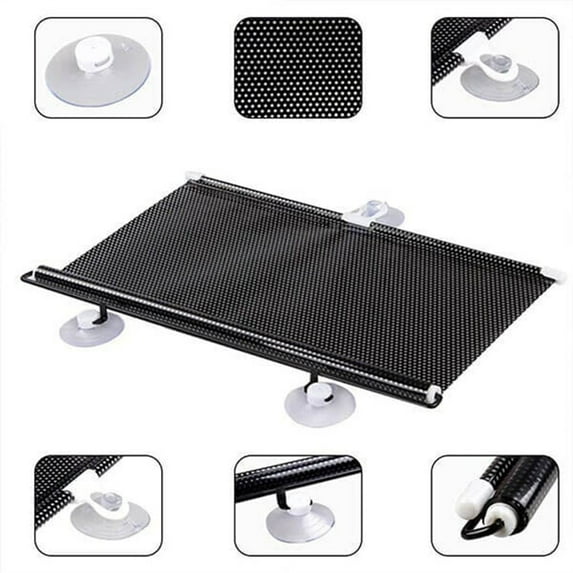 Tainini Retractable Windshield Sun Shade for Car, Blocks 99% UV Rays to Keep Your Vehicle Cool, Fits Front Window of Various Models with Suction Cups