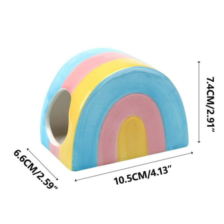 Tainini Small Animal Hideout Ceramic Hamster HouseMini Hut Cave Cage Accessories for Dwarf Hamsters Gerbils and Hedgehog