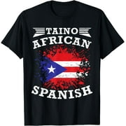 Taino African Spanish Puerto Rican Rico Flag Afro Hispanic T-Shirt