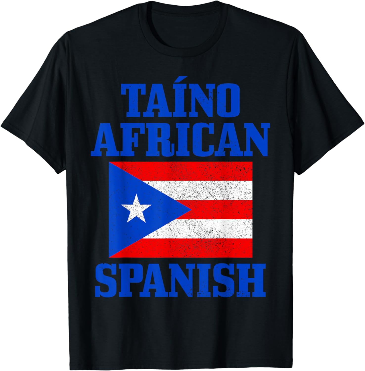Taino African Spanish Puerto Rico Flag Taina Boricua Boriken Cotton T