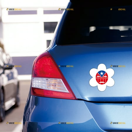 Taino Sun Puerto Rico PR Flag Car Magnet Magnetic Sticker Decal - 2 Pack Reflective 4" - for Truck Door Fridge Reusable Waterproof