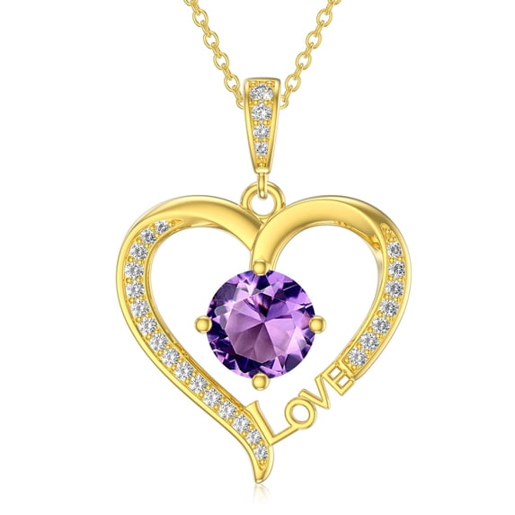 Taioiat Birthstone Necklace for Women Heart and Love Pendant Birthstone Jewelry Birthday Anniversary Mother's Day Jewelry Gift for Mom Wife Sister Girlfriend Her