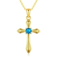 thumbnail image 1 of Taioiat Cross Necklaces for Women 14K Gold Plated December Birthstone Necklace Christian Pendant Religion Jewelry Gifts Wife Mother Girlfriend, 1 of 7