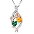 thumbnail image 1 of Taioiat Double Birthstone Necklaces for Women 18K Gold Plated Birthstone Rose Flower Jewelry Anniversary Valentines Day Mother's Day Birthday Gifts for Her Wife Girlfriend Mom, 1 of 7