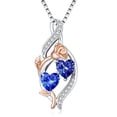 thumbnail image 1 of Taioiat Double Birthstone Necklaces for Women 18K Gold Plated Birthstone Rose Flower Jewelry Anniversary Valentines Day Mother's Day Birthday Gifts for Her Wife Girlfriend Mom, 1 of 6