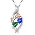 thumbnail image 1 of Taioiat Double Birthstone Necklaces for Women 18K Gold Plated Birthstone Rose Flower Jewelry Anniversary Valentines Day Mother's Day Birthday Gifts for Her Wife Girlfriend Mom, 1 of 7