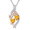 thumbnail image 1 of Taioiat Double Birthstone Necklaces for Women 18K Gold Plated Birthstone Rose Flower Jewelry Anniversary Valentines Day Mother's Day Birthday Gifts for Her Wife Girlfriend Mom, 1 of 7