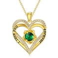 thumbnail image 1 of Taioiat Double Love Heart Birthstone Necklace for Women 14K Gold Plated Rose Flower Pendant with 12 Birthstones Birthday Wedding Anniversary Jewelry Gifts for Her, 1 of 7