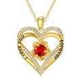 thumbnail image 1 of Taioiat Double Love Heart Birthstone Necklace for Women 14K Gold Plated Rose Flower Pendant with 12 Birthstones Birthday Wedding Anniversary Jewelry Gifts for Her, 1 of 7