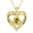 thumbnail image 1 of Taioiat Double Love Heart Birthstone Necklace for Women 14K Gold Plated Rose Flower Pendant with 12 Birthstones Birthday Wedding Anniversary Jewelry Gifts for Her, 1 of 7