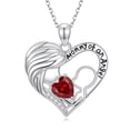 thumbnail image 1 of Taioiat Miscarriage Gifts Mommy of An Angel Necklace for Women Mom White Gold Plated Heart Pendant with July Birthstone Loss of Pregnancy Sympathy Jewelry Mothers Day Memorial Gift, 1 of 7